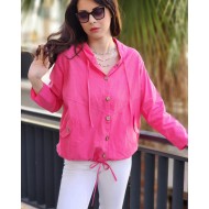 KETEN CEKET FUŞYA PEMBE