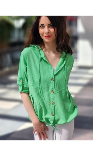 KETEN CEKET ELMA YEŞİLİ