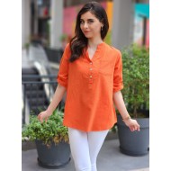 GÖMLEK YARIM DÜĞMELİ TURUNCU