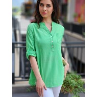 GÖMLEK YARIM DÜĞMELİ SU YEŞİLİ