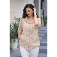 keten ceket TAŞ RENGİ