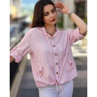 KETEN CEKET AÇIK PEMBE