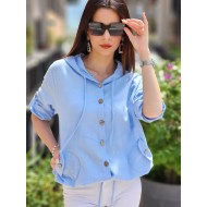 KETEN CEKET AÇIK MAVİ