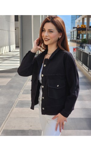 Kot ceket düz model siyah