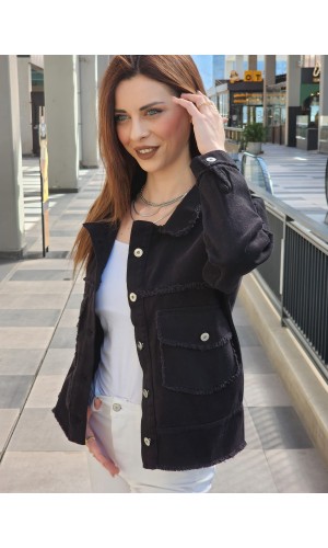 Kot ceket düz model siyah