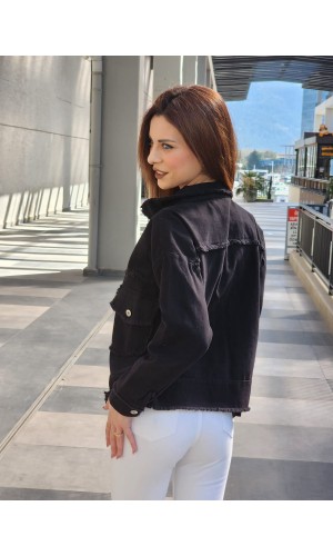 Kot ceket düz model siyah