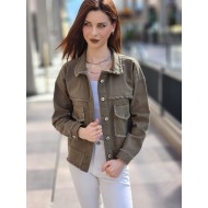 Kot ceket düz model haki