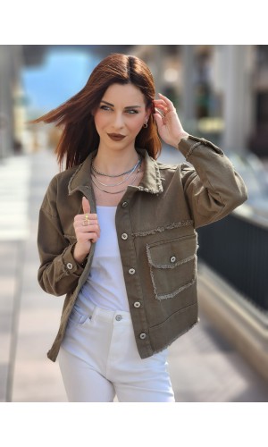 Kot ceket düz model haki