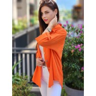 ARKASI DÜĞMELİ KETEN GÖMLEK turuncu
