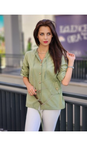 Keten ceket Çağla yeşili