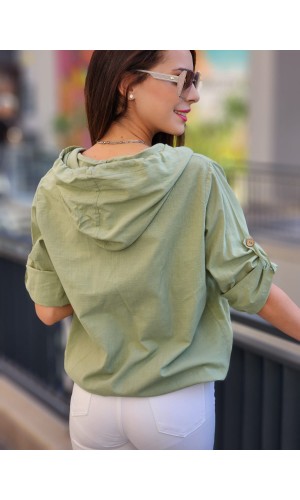 Keten ceket Çağla yeşili