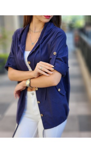 KETEN CEKET LACİVERT