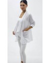 ŞAL YAKA MÜSLİN CEKET BEYAZ
