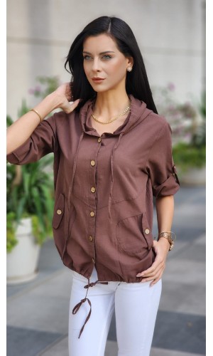 keten ceket acı kahve