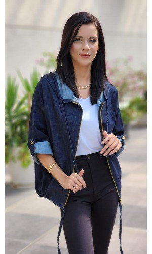 YILDIZ DETAYLI KOT CEKET GRİ