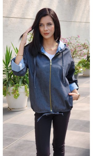 YILDIZ DETAYLI KOT CEKET GRİ