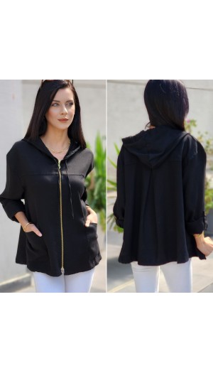 SIRTI A PİLE CEKET SİYAH