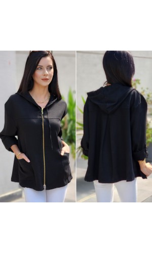 SIRTI A PİLE CEKET SİYAH