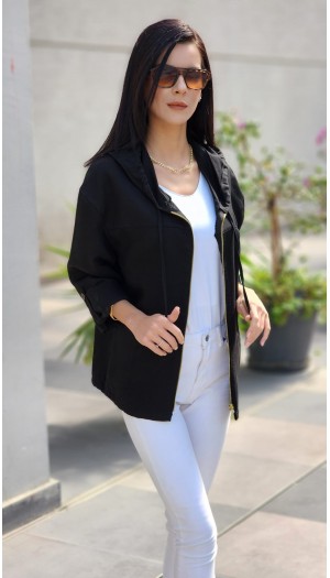 SIRTI A PİLE CEKET SİYAH