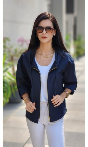 SIRTI A PİLE CEKET LACİVERT